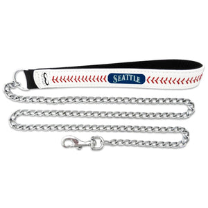 Seattle Mariners Pet Leash Leather Chain Baseball Size Large CO - Gamewear