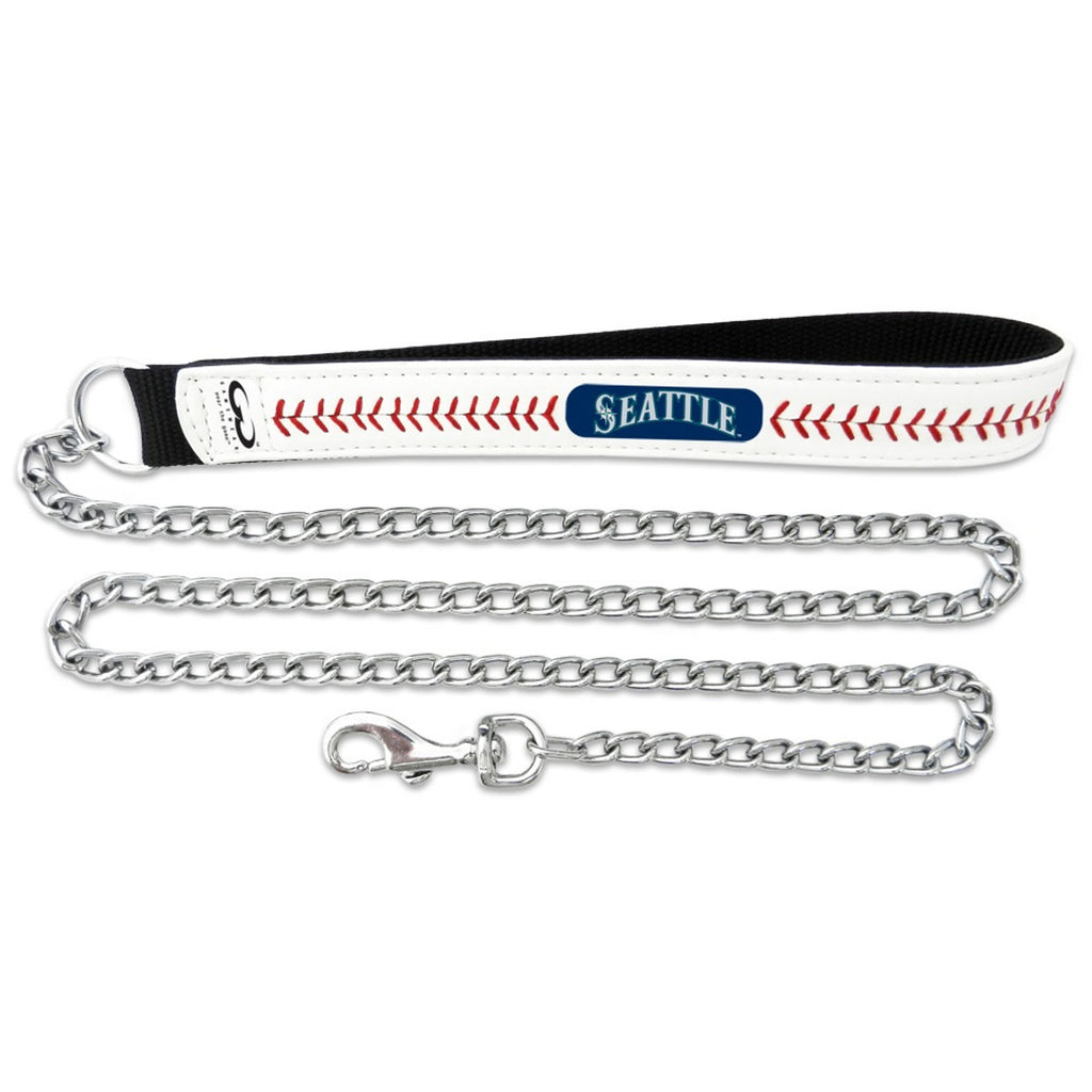 Seattle Mariners Pet Leash Leather Chain Baseball Size Large CO - Gamewear