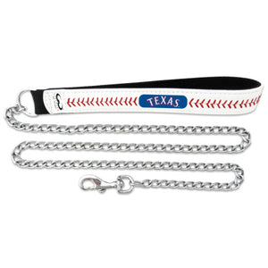 Texas Rangers Pet Leash Leather Chain Baseball Size Medium CO - Gamewear