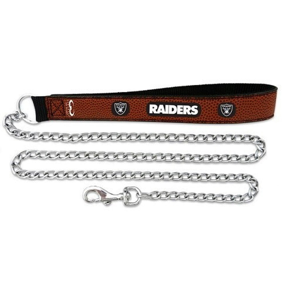 Las Vegas Raiders Pet Leash Leather Chain Football Size Large CO - GAMEWEAR
