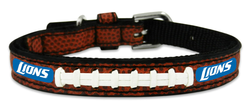 Detroit Lions Pet Collar Leather Classic Football Size Toy CO - Gamewear