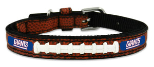 New York Giants Pet Collar Leather Classic Football Size Toy CO - Gamewear