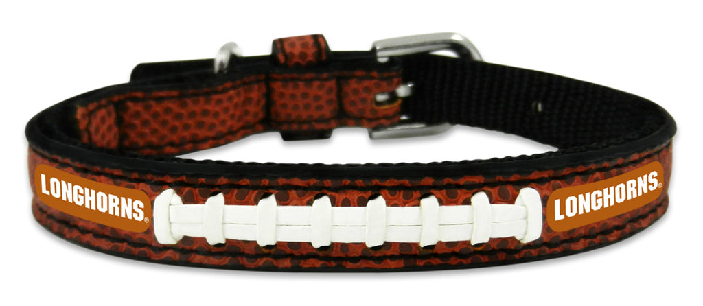 Texas Longhorns Classic Leather Toy Football Collar - Gamewear