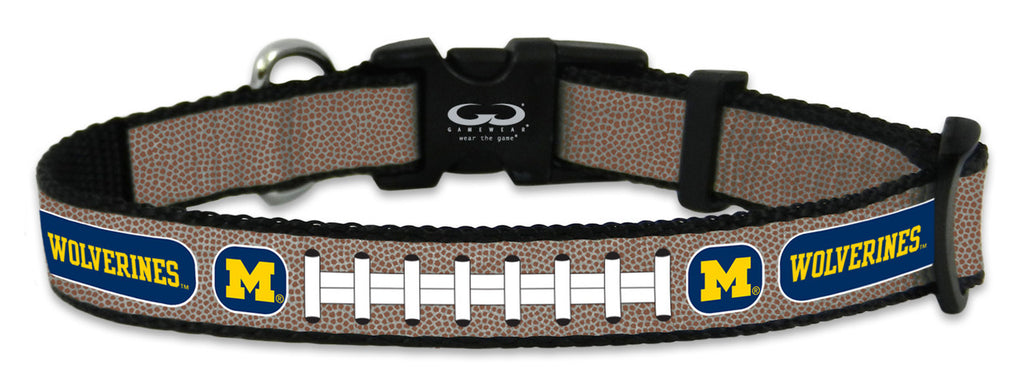 Michigan Wolverines Pet Collar Reflective Football Size Small CO - Gamewear
