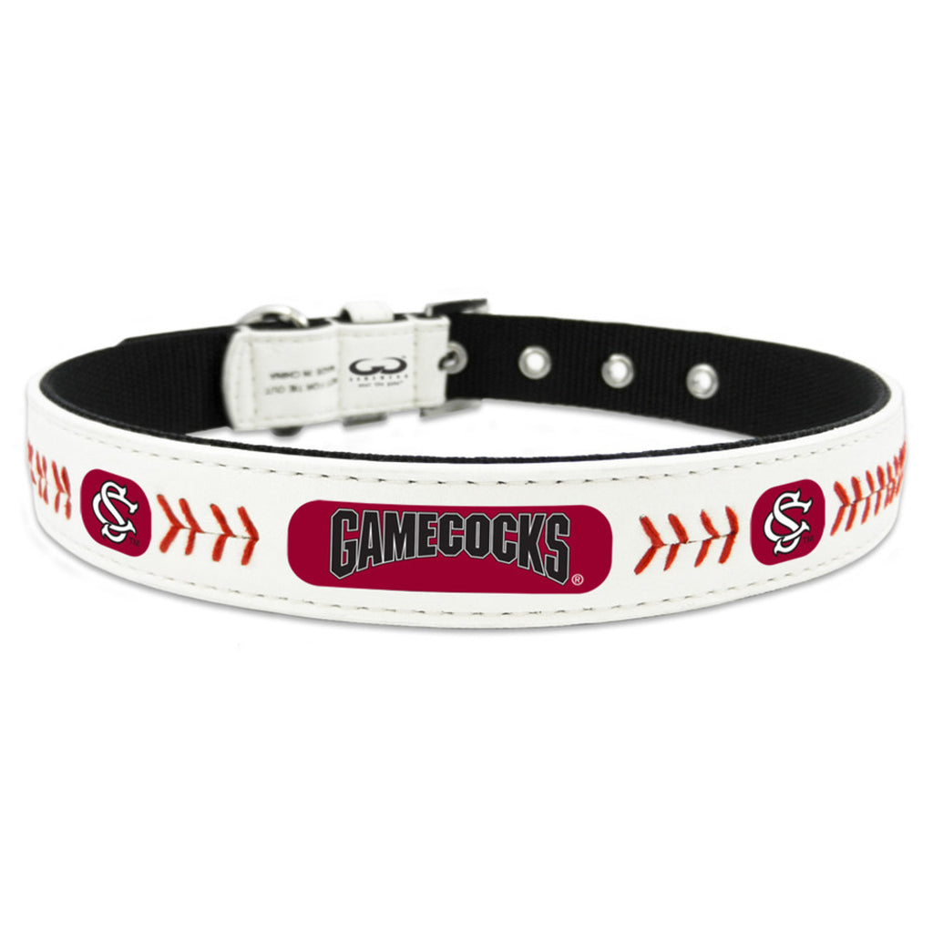 South Carolina Gamecocks Pet Collar Classic Baseball Leather Size Medium CO - Gamewear