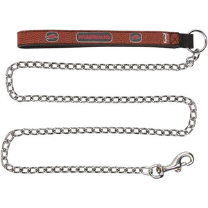 Arkansas Razorbacks Pet Leash Leather Chain Football Size Large - GAMEWEAR