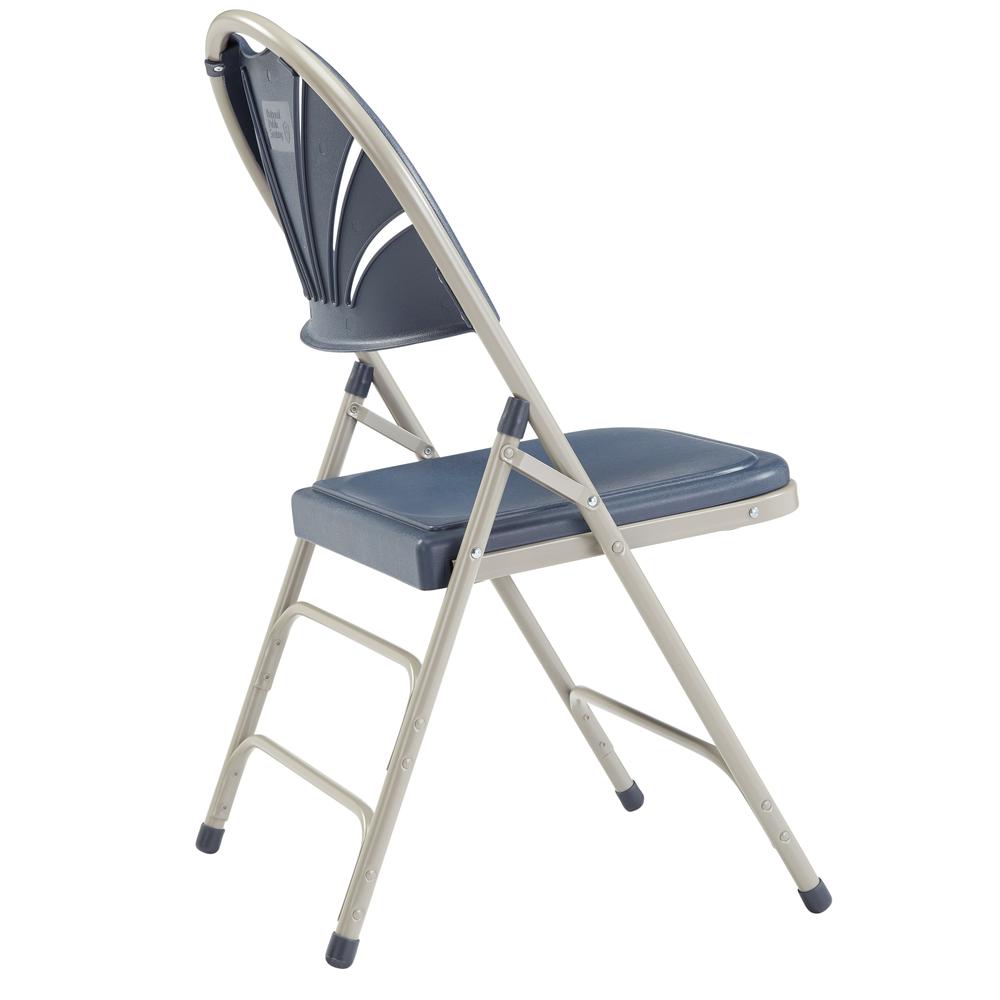 NPS® 1100 Series Deluxe Fan Back With Triple Brace Double Hinge Folding Chair, Dark Blue (Pack of 4) - National Public Seating