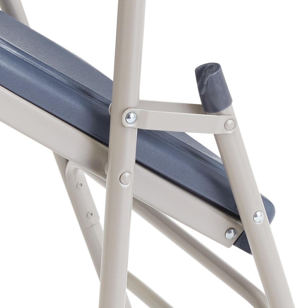 NPS® 1100 Series Deluxe Fan Back With Triple Brace Double Hinge Folding Chair, Dark Blue (Pack of 4) - National Public Seating