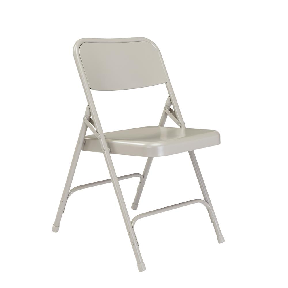 NPS® 200 Series Premium All-Steel Double Hinge Folding Chair, Grey (Pack of 4) - National Public Seating
