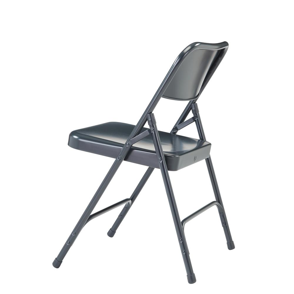 NPS® 200 Series Premium All-Steel Double Hinge Folding Chair, Char-Blue (Pack of 4) - National Public Seating