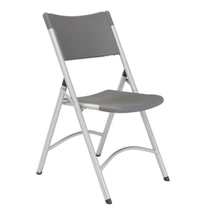 NPS® 600 Series Heavy Duty Plastic Folding Chair, Charcoal Slate (Pack of 4) - National Public Seating