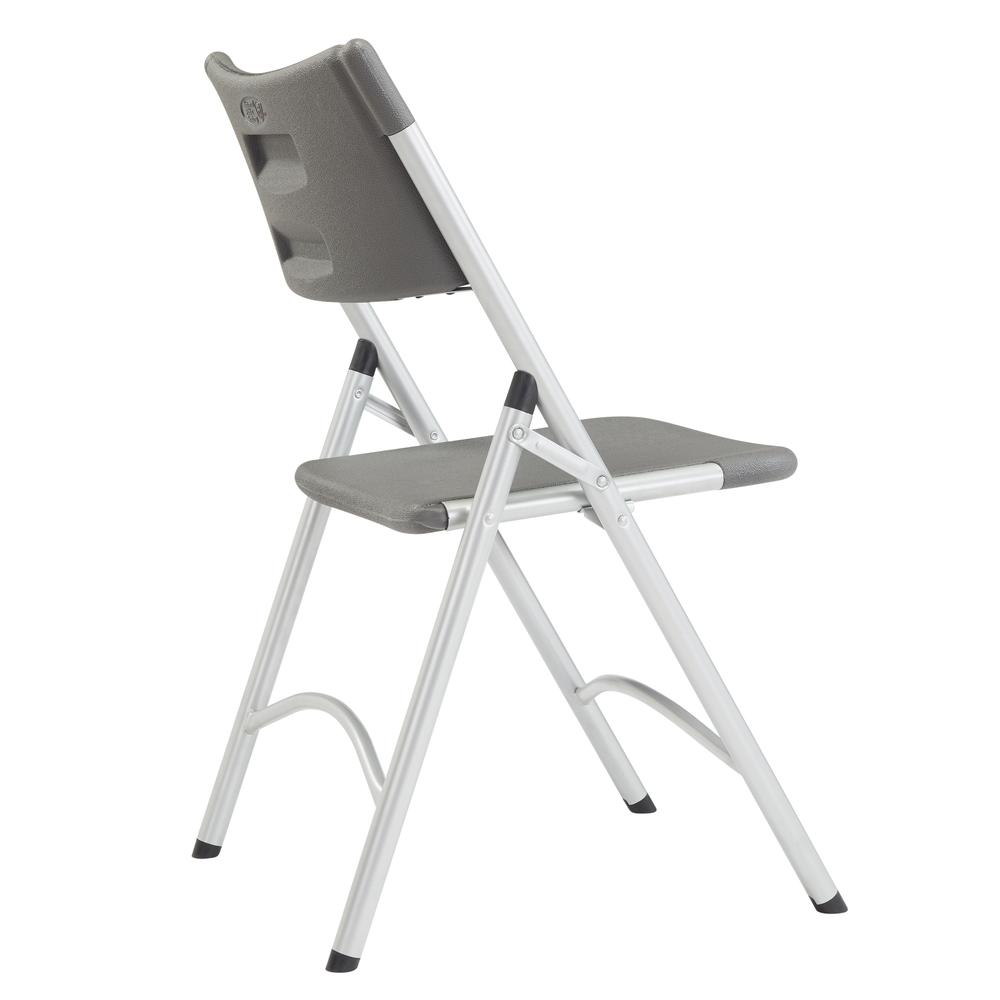 NPS® 600 Series Heavy Duty Plastic Folding Chair, Charcoal Slate (Pack of 4) - National Public Seating