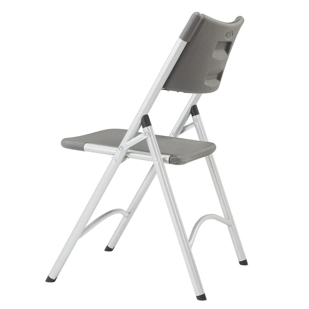 NPS® 600 Series Heavy Duty Plastic Folding Chair, Charcoal Slate (Pack of 4) - National Public Seating