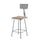 (2 Pack) NPS® 24'' Heavy Duty Square Seat Steel Stool With Backrest, Grey - National Public Seating