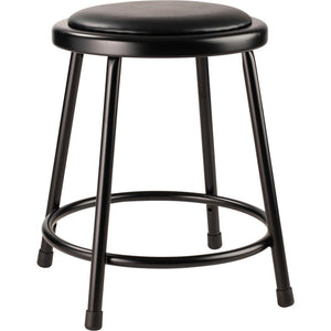 NPS® 18'' Heavy Duty Vinyl Padded Steel Stool, Black - National Public Seating