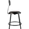 NPS® 18''Heavy Duty Vinyl Padded Steel Stool With Backrest, Black - National Public Seating