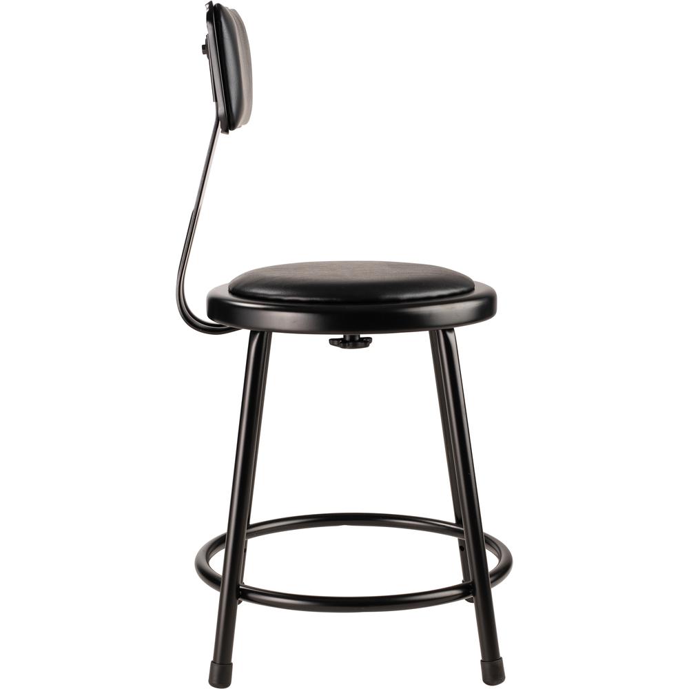 NPS® 18''Heavy Duty Vinyl Padded Steel Stool With Backrest, Black - National Public Seating
