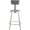(4 Pack) NPS® 24''Heavy Duty Vinyl Padded Steel Stool With Backrest, Grey - National Public Seating