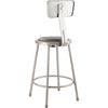 (4 Pack) NPS® 24''Heavy Duty Vinyl Padded Steel Stool With Backrest, Grey - National Public Seating