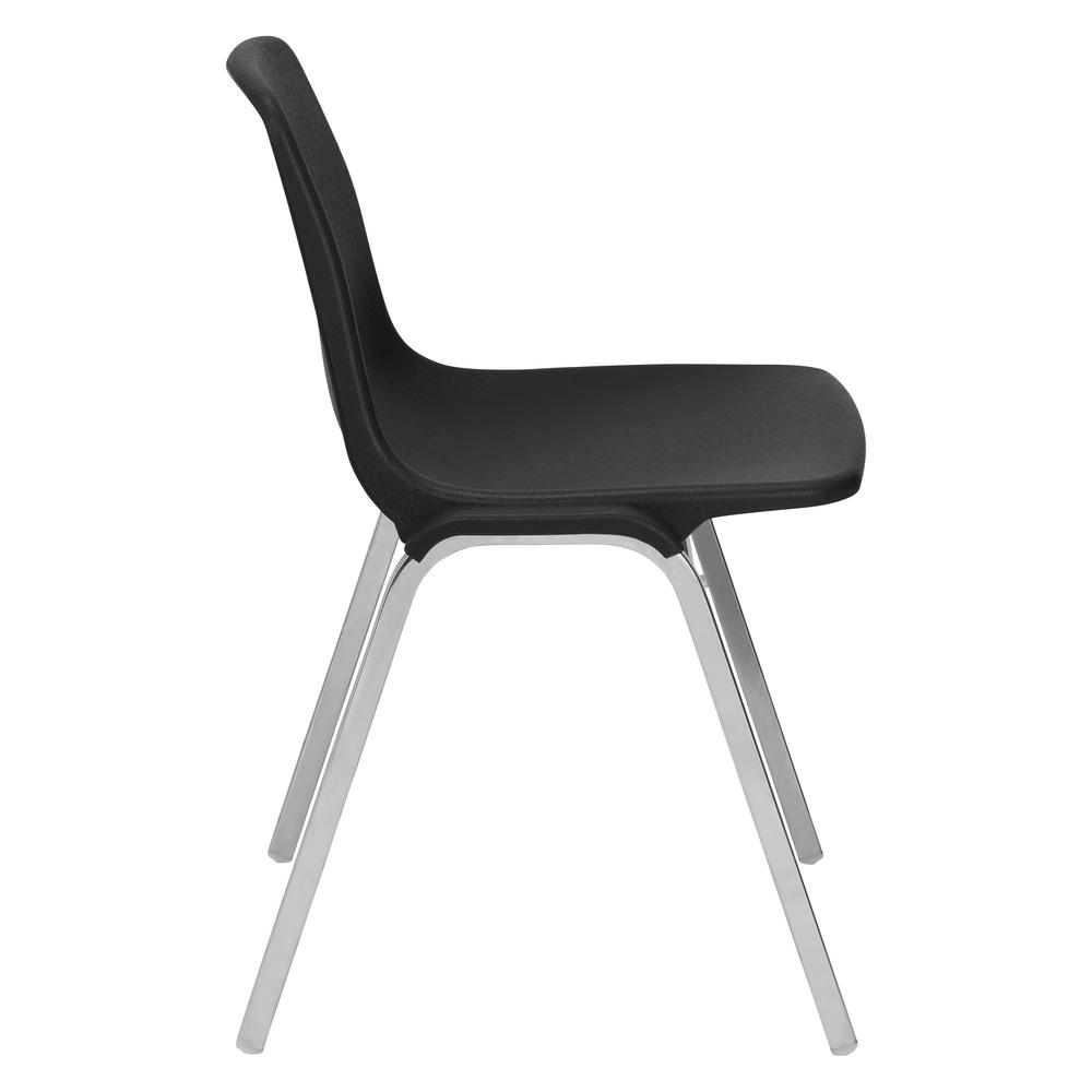 NPS® 8100 Series Poly Shell Stacking Chair, Black - National Public Seating