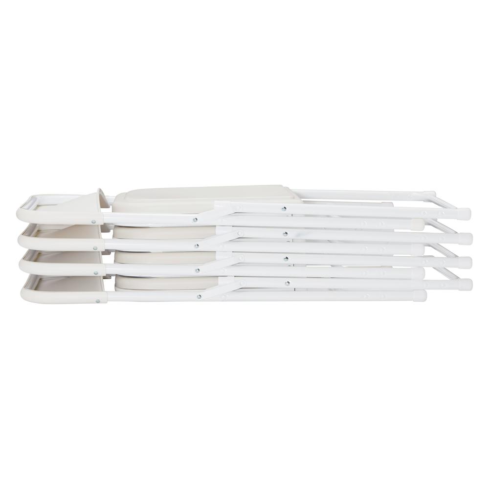 NPS® 800 Series Premium Lightweight Plastic Folding Chair, Bright White (Pack of 4) - National Public Seating
