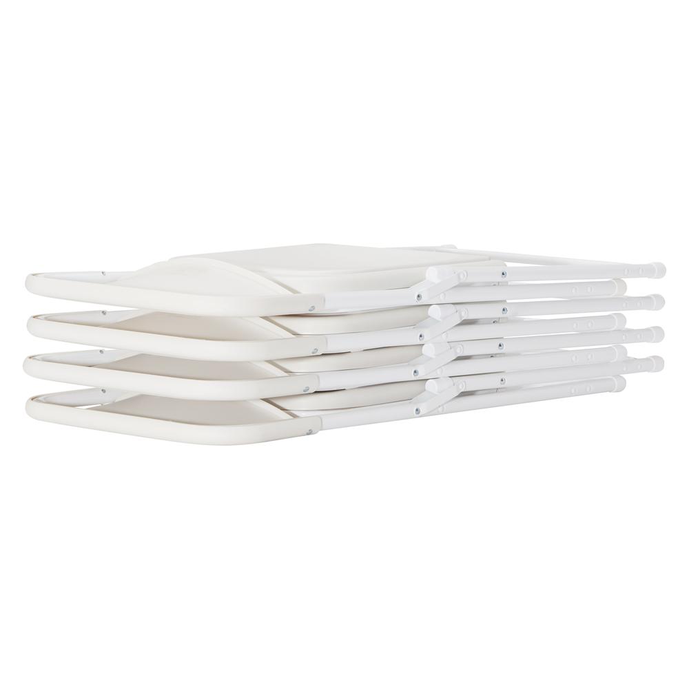 NPS® 800 Series Premium Lightweight Plastic Folding Chair, Bright White (Pack of 4) - National Public Seating