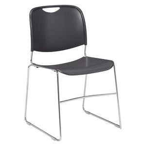 NPS® 8500 Series Ultra-Compact Plastic Stack Chair, Gunmetal - National Public Seating