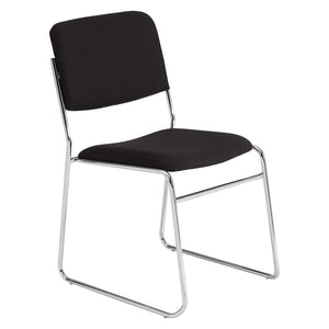 NPS® 8600 Series Fabric Padded Signature Stack Chair, Ebony Black - National Public Seating