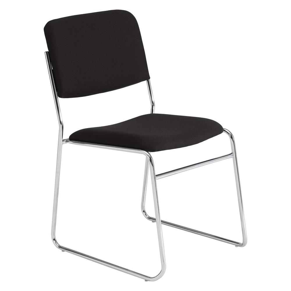 NPS® 8600 Series Fabric Padded Signature Stack Chair, Ebony Black - National Public Seating