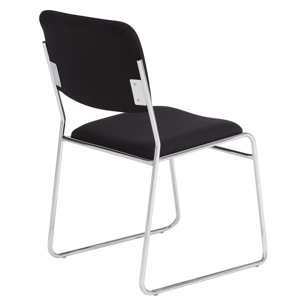 NPS® 8600 Series Fabric Padded Signature Stack Chair, Ebony Black - National Public Seating