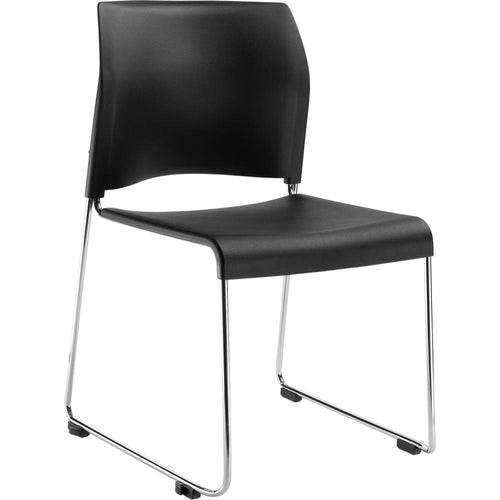 NPS® Cafetorium Plastic Stack Chair, Black - National Public Seating
