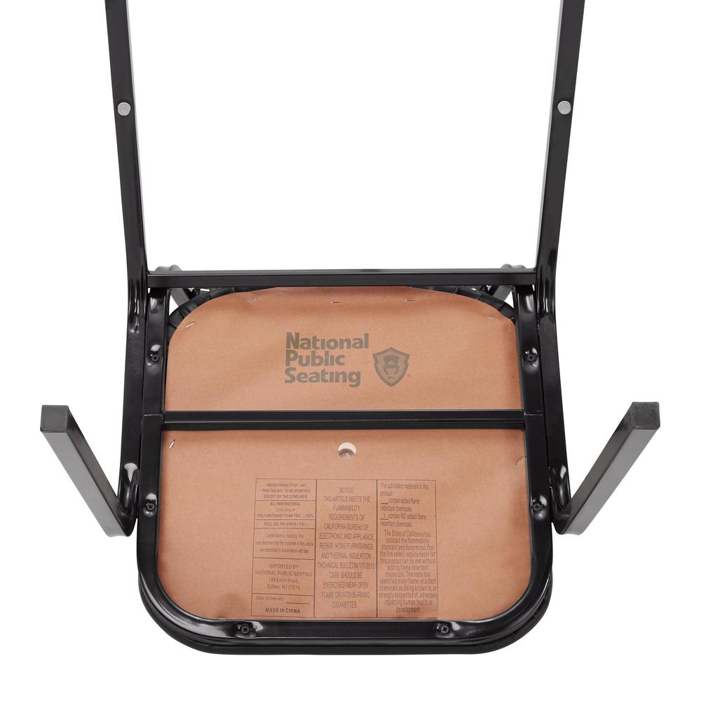 NPS® 9100 Series Vinyl Upholstered Stack Chair, Pleasant Burgundy Seat/Black Sandtex Frame - National Public Seating