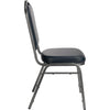 NPS® 9300 Series Deluxe Vinyl Upholstered Stack Chair, Midnight Blue Seat/Silvervein Frame - National Public Seating