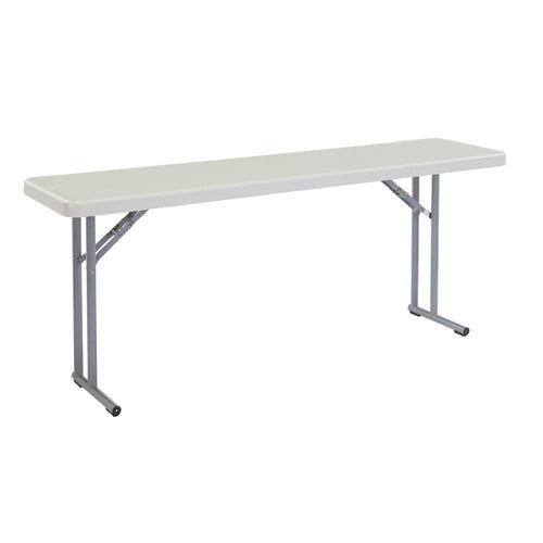 NPS® 18'' x 72'' Heavy Duty Seminar Folding Table, Speckled Grey - National Public Seating