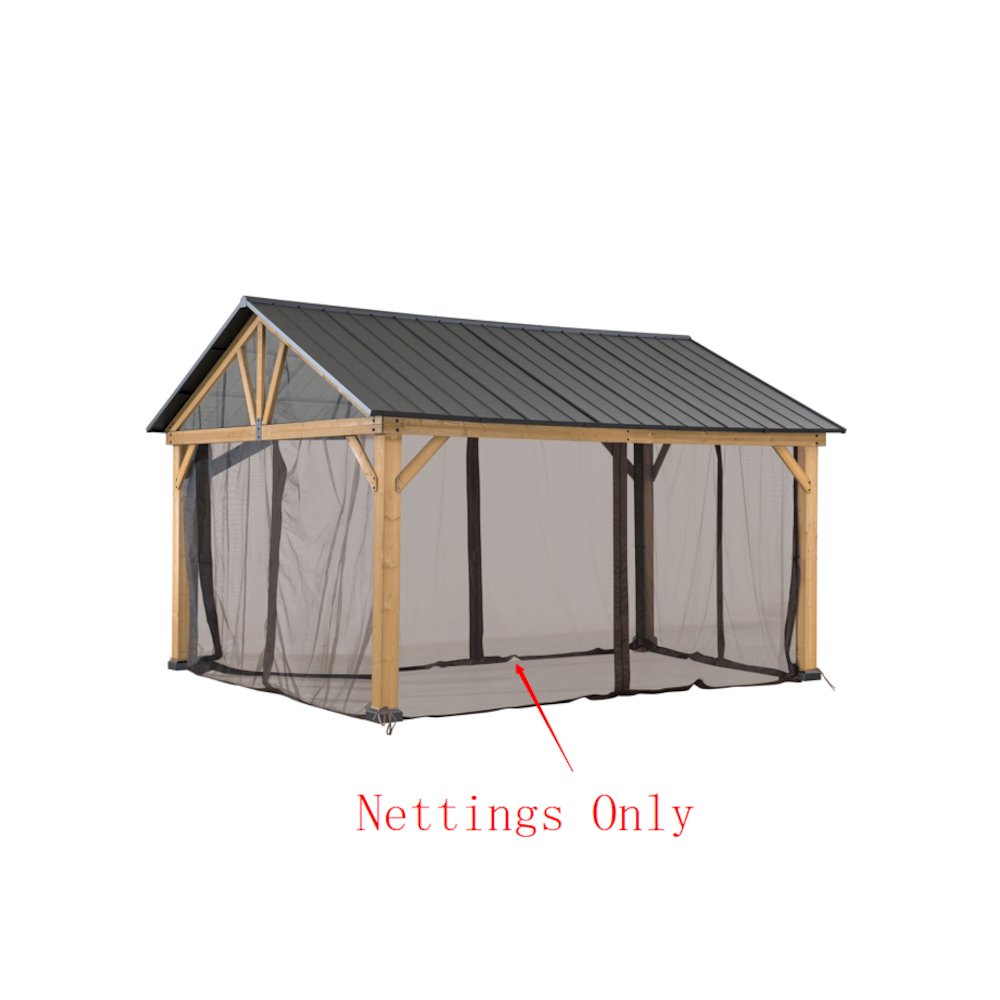 Sunjoy Universal Replacement Netting Tube and Netting For 11x13 Henson Pitched Roof Hard Top Gazebo - Golden Bull Marketing