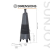 57 in. 2-in-1 Metal Outdoor Chiminea Fire Pit & Fireplace, Removable Grill Grate - Sunjoy