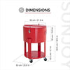 60 Quart Rolling Ice Chest Cooler Cart, Portable Patio Party Bar - Sunjoy