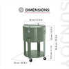 60 Quart Rolling Ice Chest Cooler Cart, Portable Patio Party Bar - Sunjoy