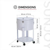 60 Quart Rolling Ice Chest Cooler Cart, Portable Patio Party Bar - Sunjoy