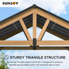 Sunjoy 11 ft. x 13 ft. Cedar Framed Gazebo with Matte-Black Steel Gable Hardtop Roof