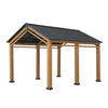 Outdoor Gazebo, Heavy Duty Garage Car Shelter with Powder-Coated Steel Roof - Sunjoy