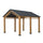 Outdoor Gazebo, Heavy Duty Garage Car Shelter with Powder-Coated Steel Roof - Sunjoy