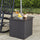 Brown Wicker Side Table with Umbrella Stand for Outdoor Seating - Sunjoy