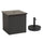 Brown Wicker Side Table with Umbrella Stand for Outdoor Seating - Sunjoy