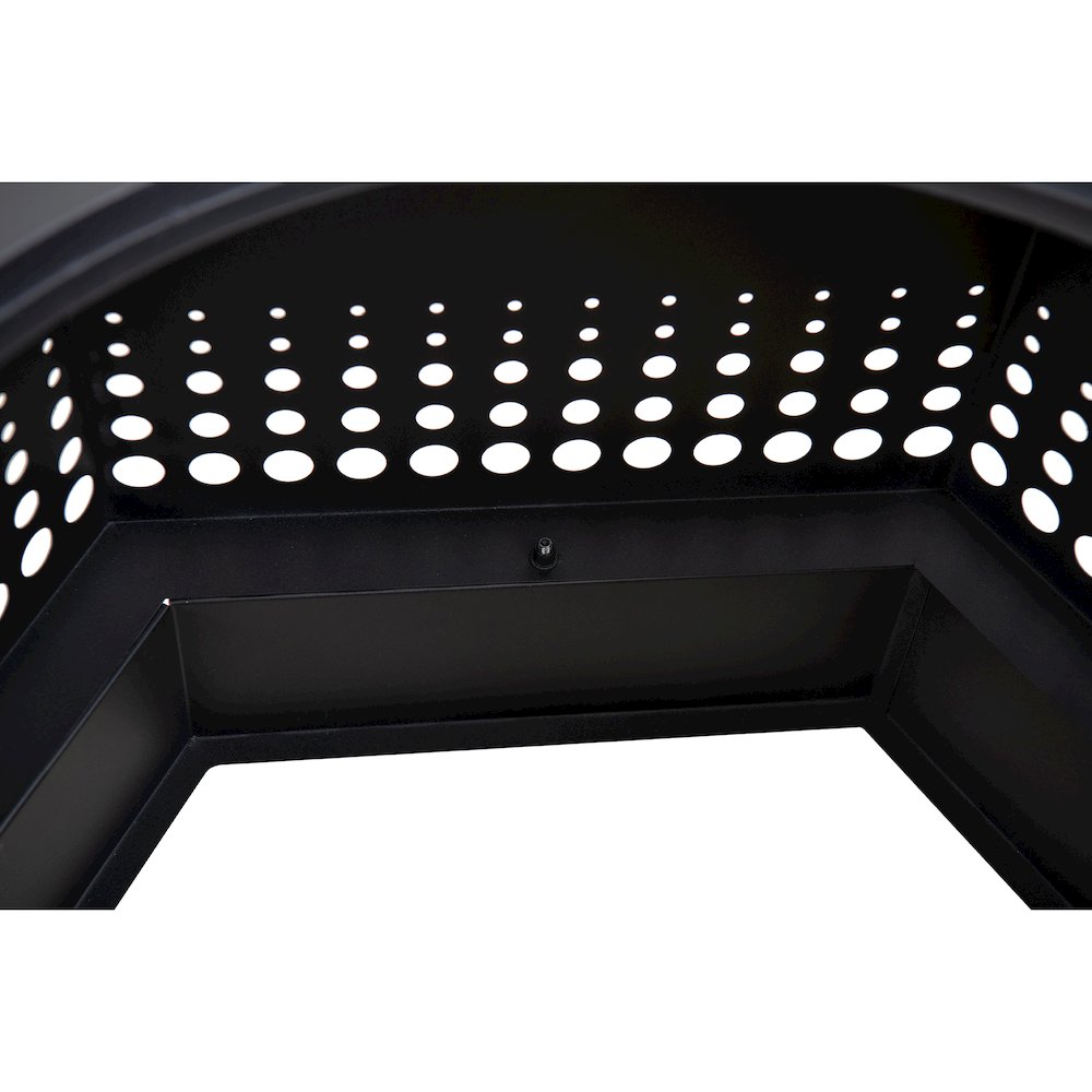 Lawrence 28. Black Steel Wood Burning Outdoor Smokeless Fire Pit with PVC Cover - Sunjoy