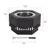 Lawrence 28. Black Steel Wood Burning Outdoor Smokeless Fire Pit with PVC Cover - Sunjoy