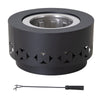 Lawrence 28. Black Steel Wood Burning Outdoor Smokeless Fire Pit with PVC Cover - Sunjoy