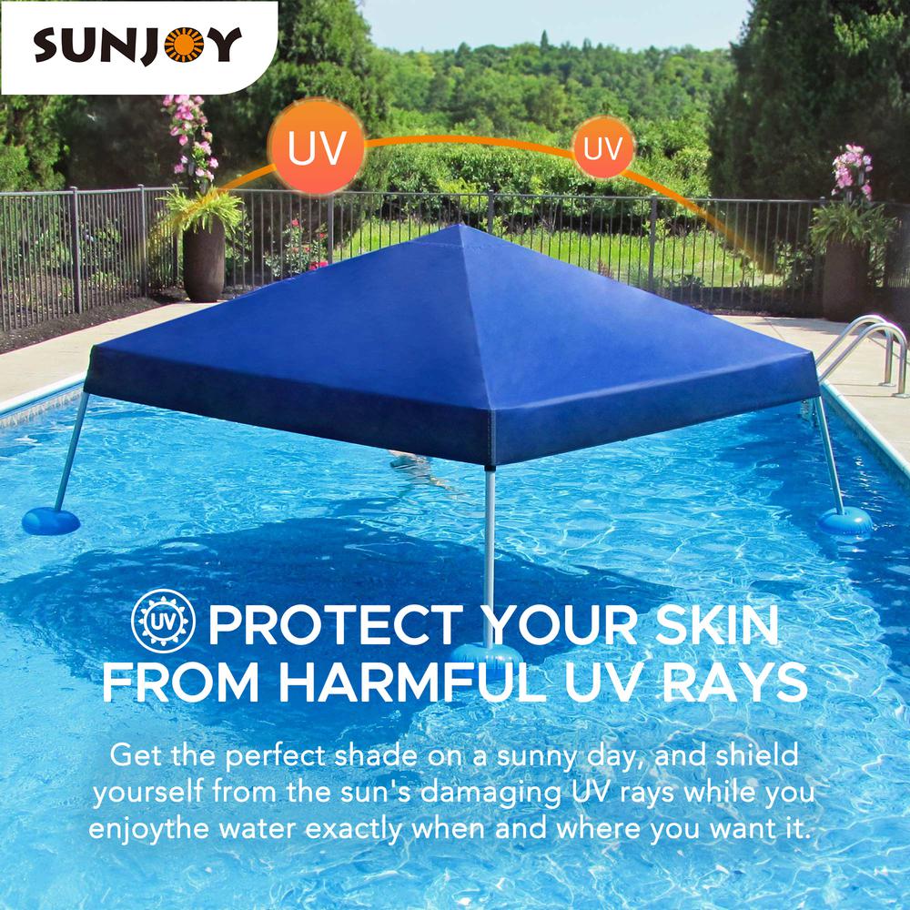 Floating Pool Canopy Pop Up Gazebo Canopy, Steel-Aluminum Frame Floating Tent - Sunjoy