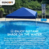 Floating Pool Canopy Pop Up Gazebo Canopy, Steel-Aluminum Frame Floating Tent - Sunjoy