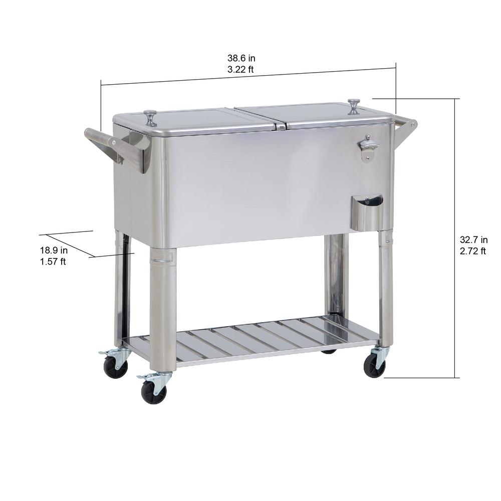 Sunjoy 80 QT Outdoor Stainless Steel Cooler